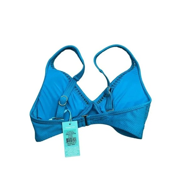 Sea Level Amazing Lace Long Line Tri Swim Bra Bikini Top Seafoam Blue Size 4 US - Picture 5 of 12